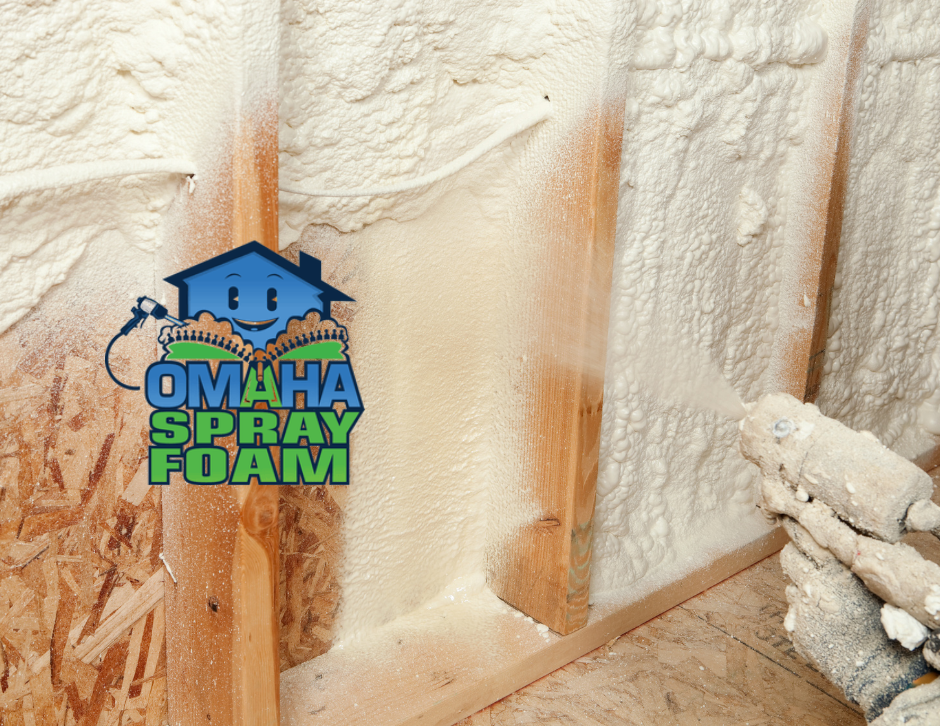 spray foam insulation being sprayed onto a wall